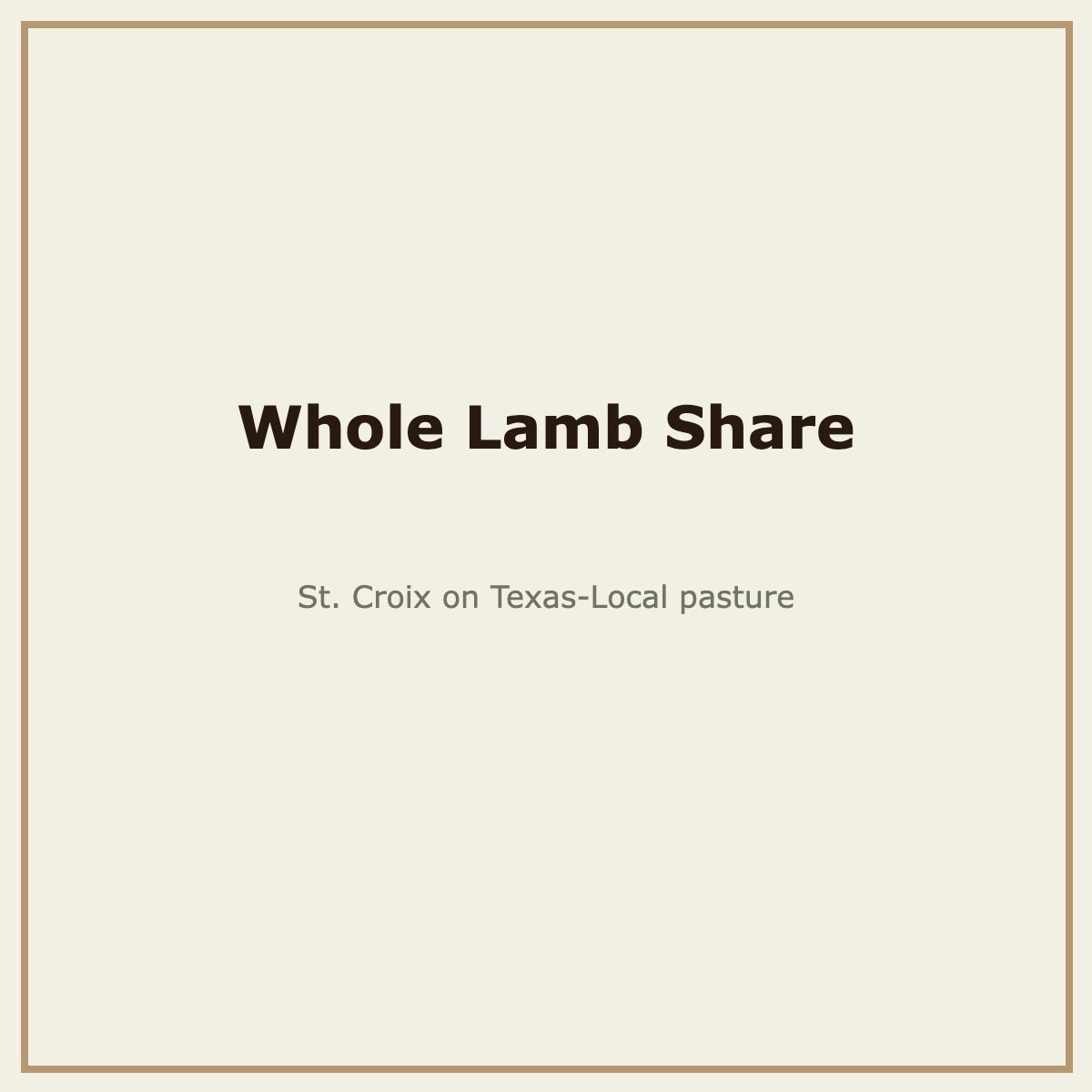 Whole Lamb Share deposit — St. Croix, Base Camp Farm & Ranch